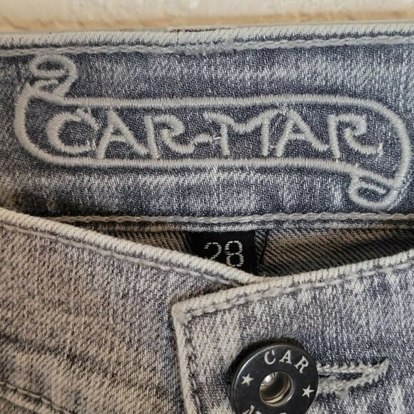 Carmar Faded Gray Moto-Style Ankle Zip Skinny Jeans Size 28 - Picture 10 of 10